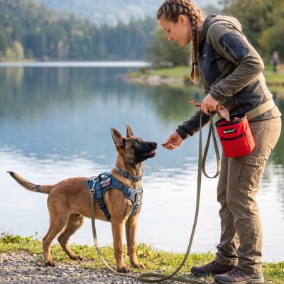 Récompense chien bord lac sac de récompense pour chien