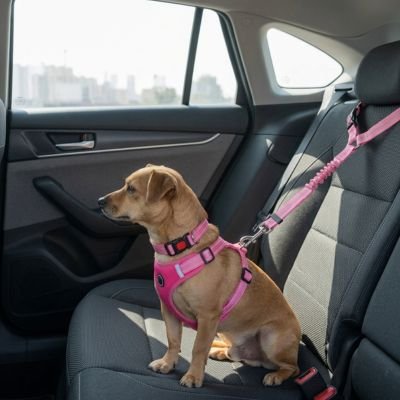 RoadDog Safety ceinture de sécurité pour chien rose ajustable