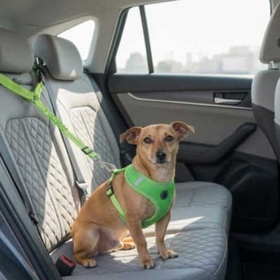 RoadDog Safety ceinture de sécurité pour chien  vert fluo extensible