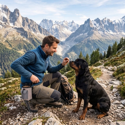 Rooteweiler récompensé maître montagne sac banane entraînement chien