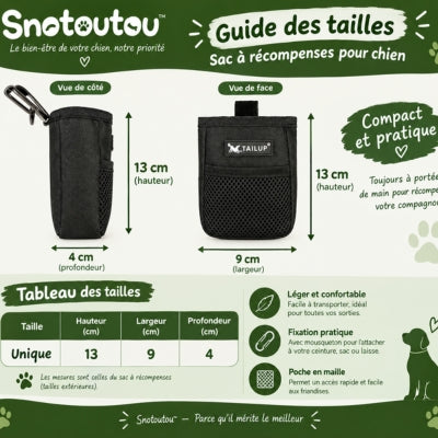 Sac à récompense chien taille
