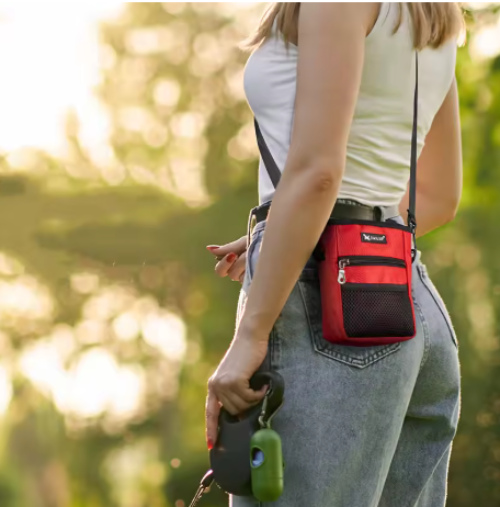 Sac de récompense pour chien rouge porter bandoulière