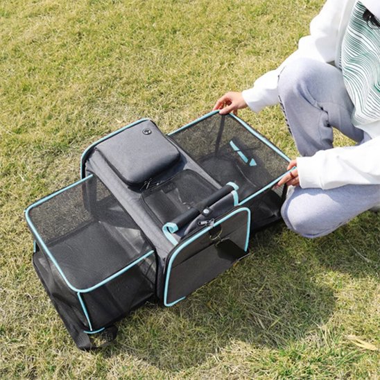 Sac de transport pour chien extensible sur les côtés