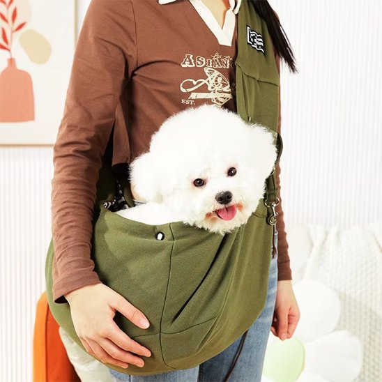 Sac de transport pour chien vert armée