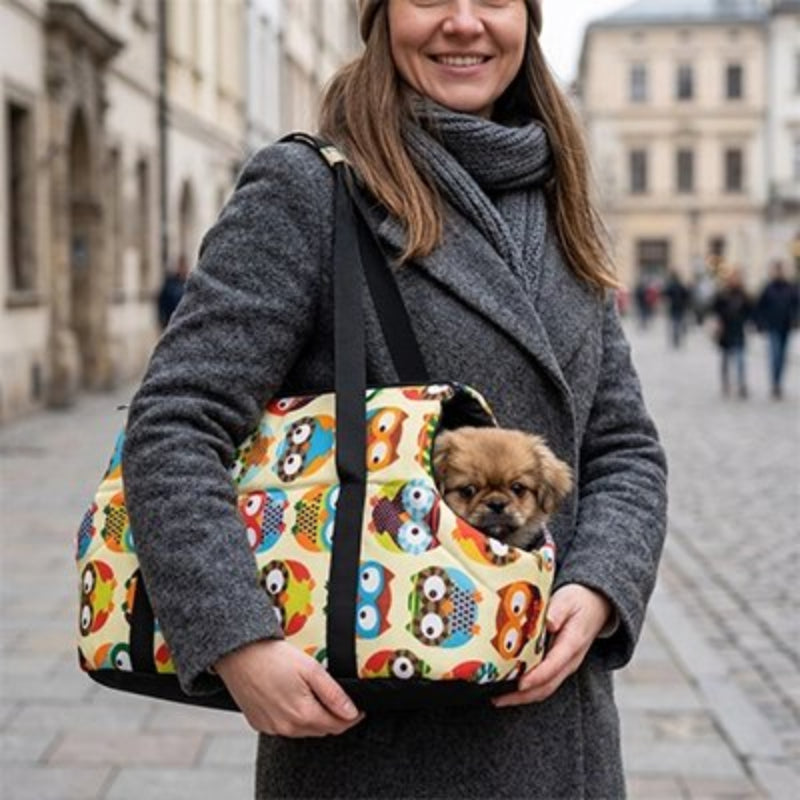 Sac de transport pour petit Chien portée en bandoulière avec chien