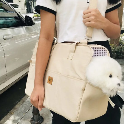 Sac transport chien avec chien à lintérieure