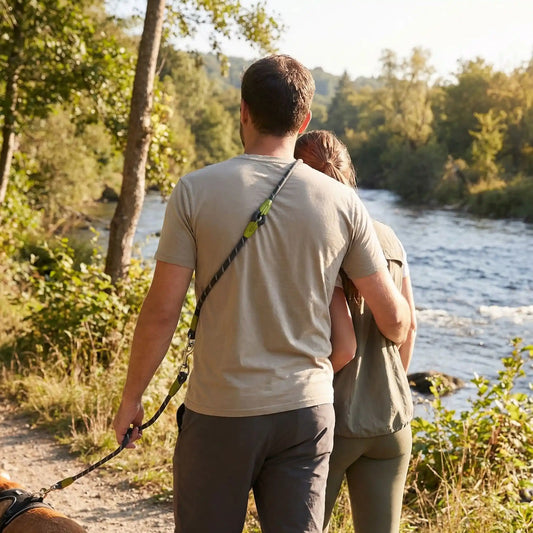 sora laisse multi position mains- ibres couple promène