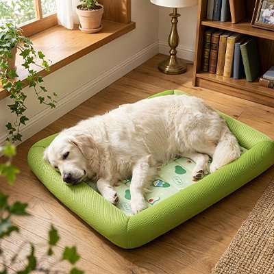 Tapis rafraichissant Chien aux rebords en mousses pour un meilleur confort 
