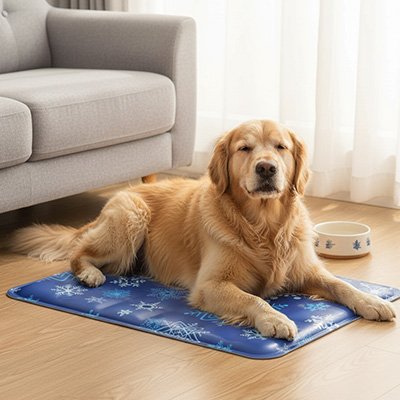 Tapis rafraîchissant Chien profite du moment agréable du tapis rafraîchissant