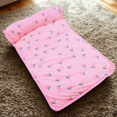 Tapis rafraichissant chien rose sur tapis maison
