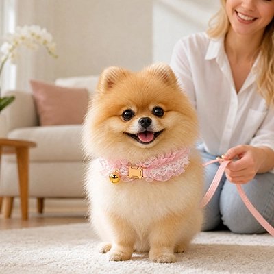 Toy Russe Collier Chien rose