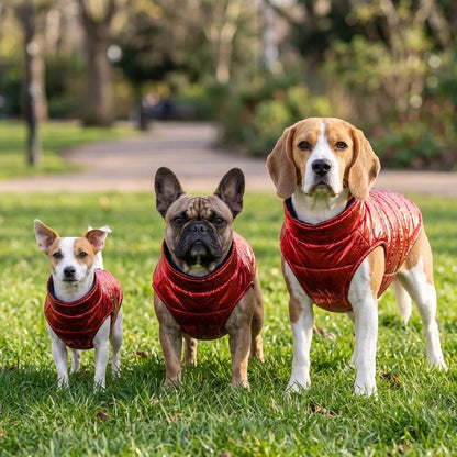 Trois chien de taille différente avec Manteau Pour Petit Chien