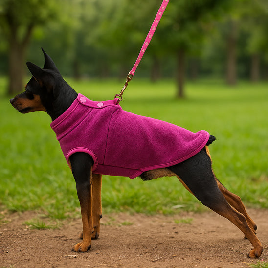 Un chien parc manteau pour chien fuchsia