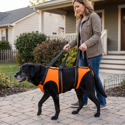 Un harnais de levage chien orange