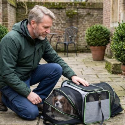 Une petite tête de chien sort Sac de transport pour Chien