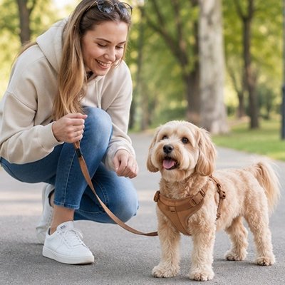 ZenPattes petit chien ce balade avec Harnais chien marron